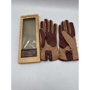 Vintage Finger Free Driving Gloves NOS Acrylic Lined Taiwan Ladies Stretch